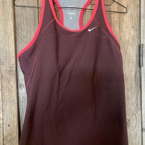 Nike athletic, racerback top with built in bra, size L